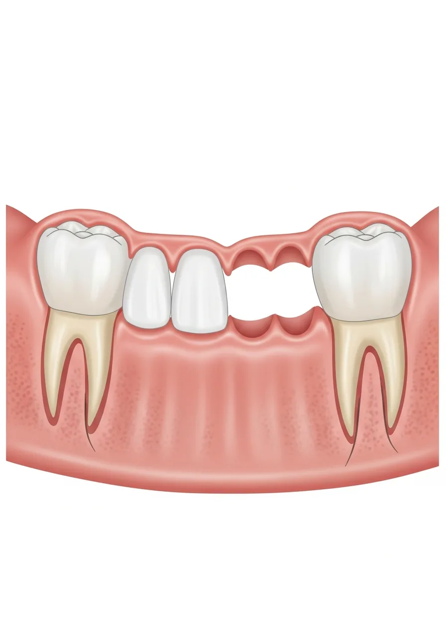 Illustration einer Zahnlücke mit geplanter Implantatversorgung